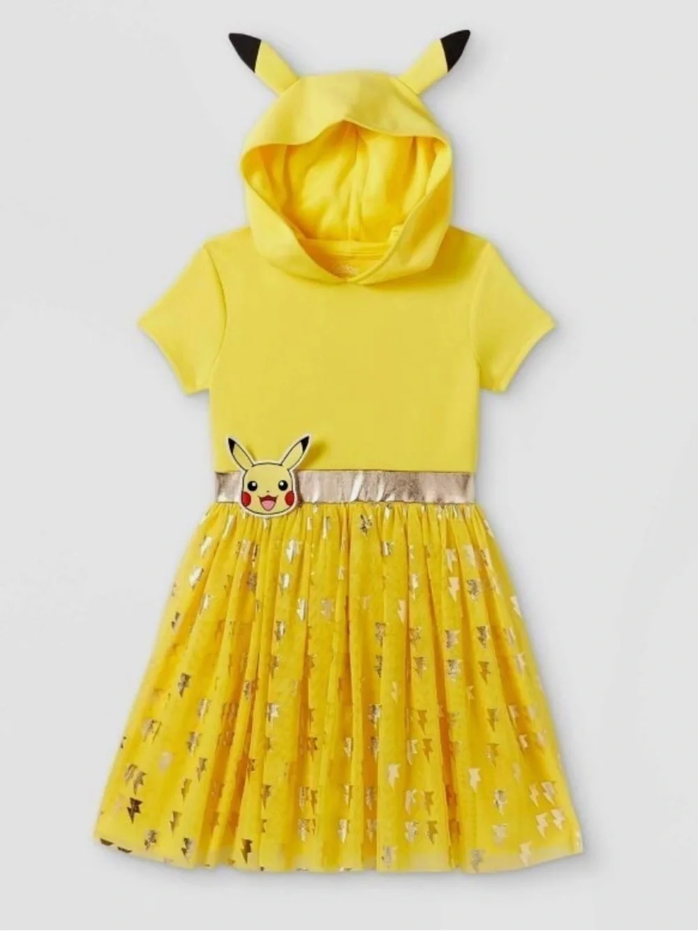 Yellow Pikachu-Inspired Hooded Tutu Dress